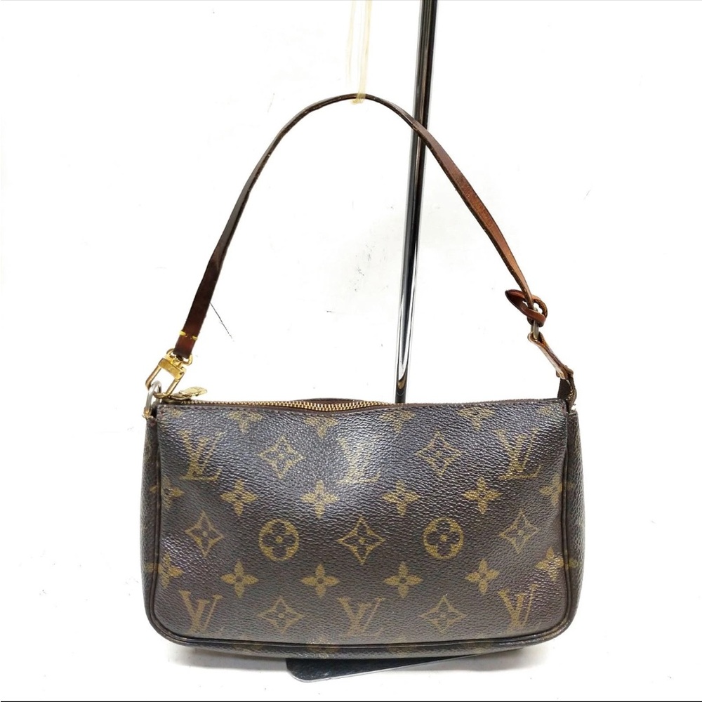 Authentic Louis Vuitton LV Accessories Pouch Pochette Accessoires Brown Monogram
